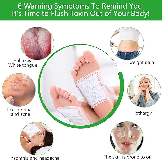 Deep Cleansing Foot Pads for Detox & Relaxation | Internal Toxin Removal, Pain Relief, Better Sleep & Circulation for Men & Women (Buy 1 Get 1 Free) Pack of 2x5 patches each