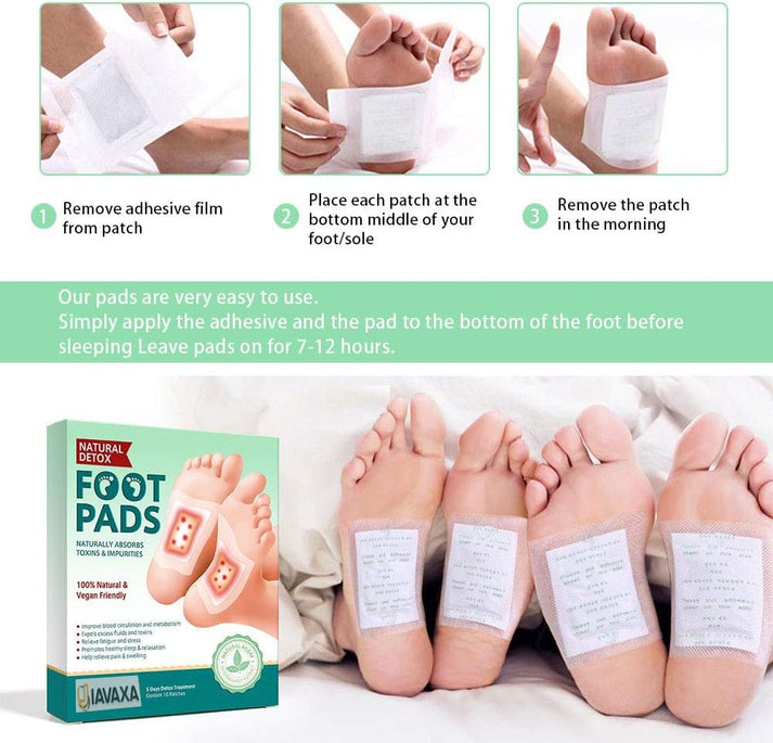 Deep Cleansing Foot Pads for Detox & Relaxation | Internal Toxin Removal, Pain Relief, Better Sleep & Circulation for Men & Women (Buy 1 Get 1 Free) Pack of 2x5 patches each