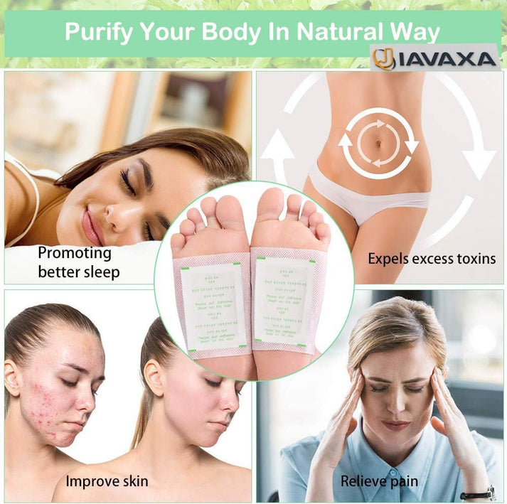 Deep Cleansing Foot Pads for Detox & Relaxation | Internal Toxin Removal, Pain Relief, Better Sleep & Circulation for Men & Women (Buy 1 Get 1 Free) Pack of 2x5 patches each