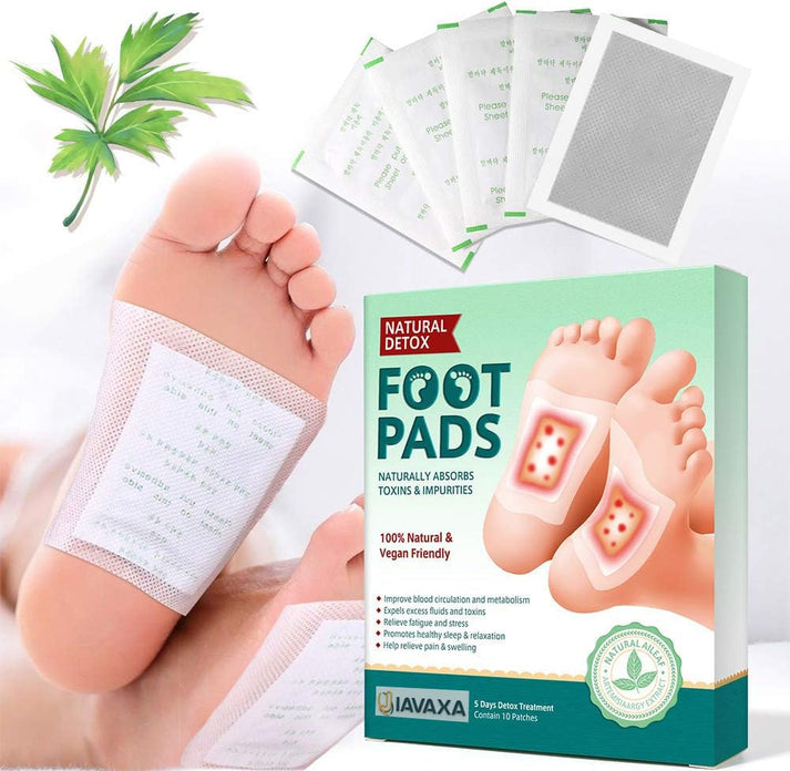 Deep Cleansing Foot Pads for Detox & Relaxation | Internal Toxin Removal, Pain Relief, Better Sleep & Circulation for Men & Women (Buy 1 Get 1 Free) Pack of 2x5 patches each